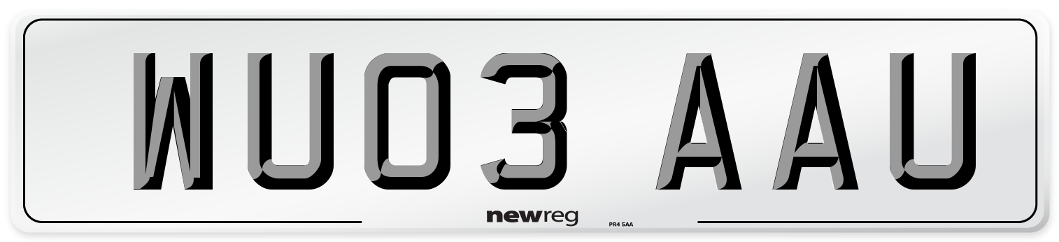 WU03 AAU Number Plate from New Reg